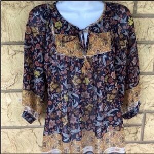 Moth Cloth Stitch Fix Fun to Fun Boho Tunic Top Loose Size XS